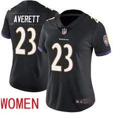 Women Baltimore Ravens #23 Anthony Averett Black Nike Limited Player NFL Jersey->women nfl jersey->Women Jersey